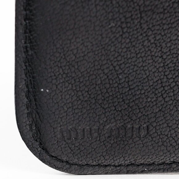 Miu Miu Black Leather Bi-Fold Compact Wallet - Picture 9 of 10